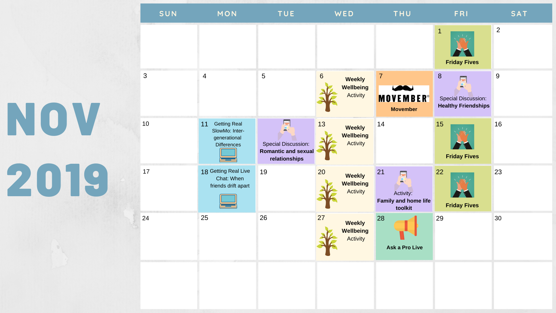 What's happening this month? Monthly calendar of R... ReachOut Forums